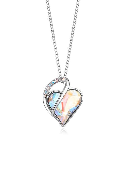 JYXZ 040(AB) 925 Sterling Silver Austrian Crystal Heart Classic Necklace