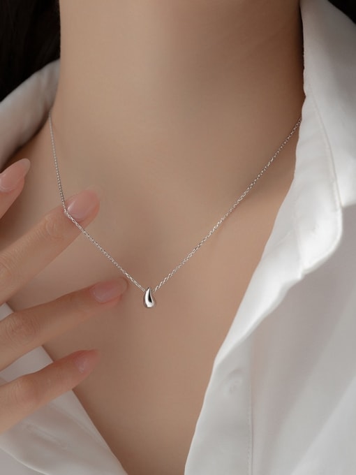Rosh 925 Sterling Silver Water Drop Minimalist Necklace 1