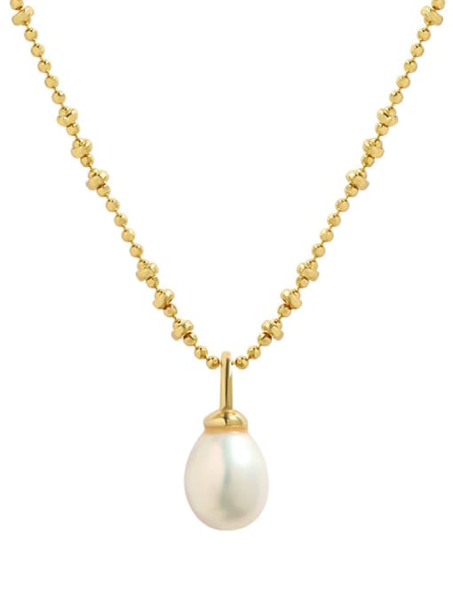 18K Gold 925 Sterling Silver Freshwater Pearl Water Drop Minimalist Necklace