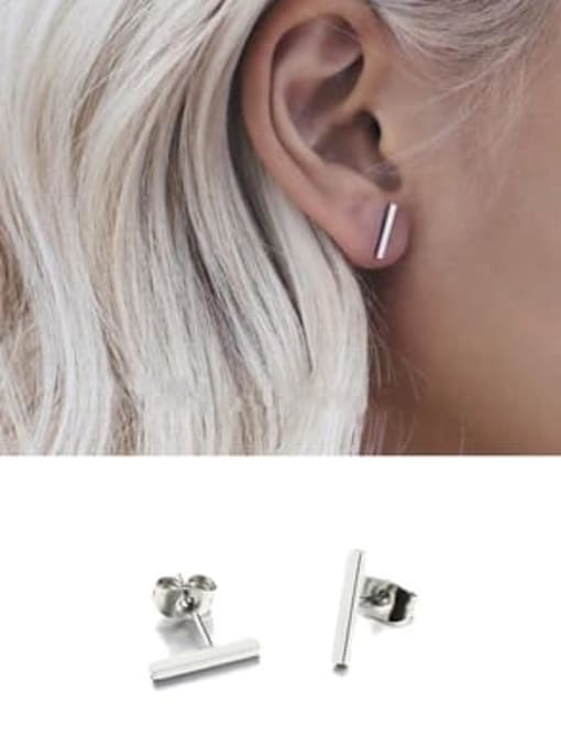 A TEEM Titanium Geometric Minimalist Stud Earring 2