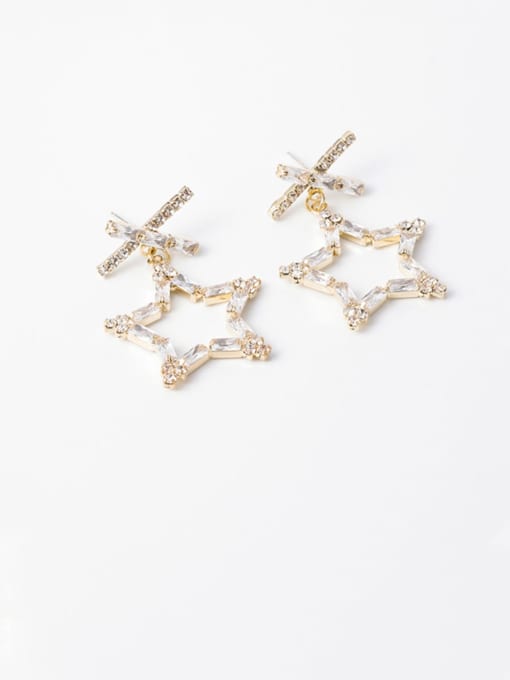 Girlhood Alloy With Imitation Gold Plated Fashion Hollow Star Drop Earrings 1