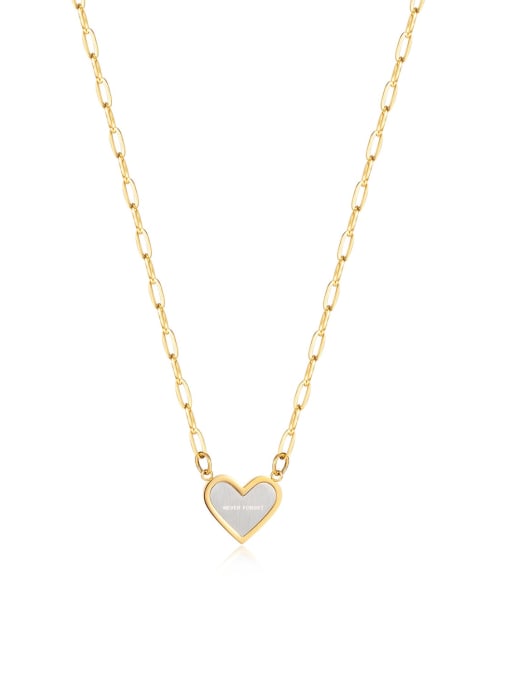 2155 Steel Necklace Titanium Steel Shell Heart Minimalist Necklace