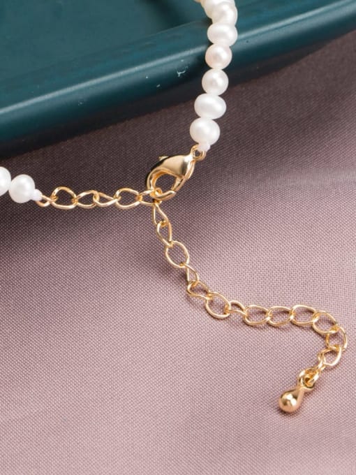 RAIN Brass Freshwater Pearl Geometric Vintage Necklace 3