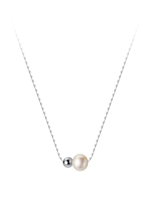 Rosh 925 Sterling Silver Imitation Pearl Minimalist Necklace 0