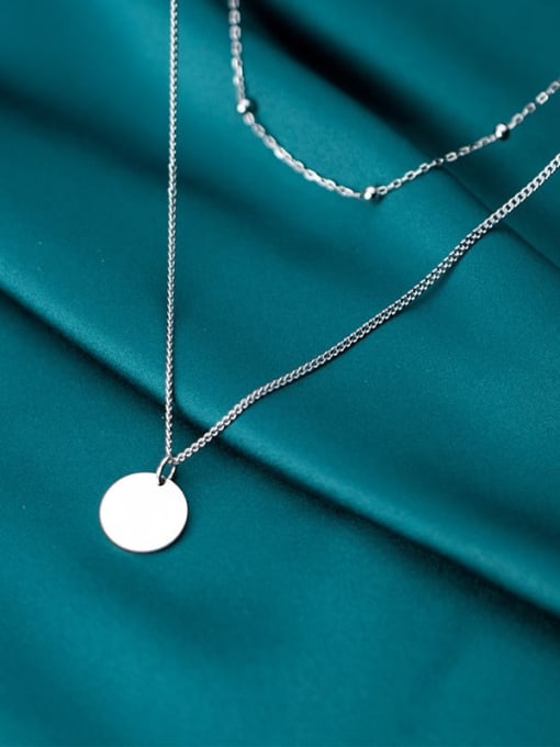 Rosh 925 Sterling Silver Geometric Minimalist Multi Strand Necklace 1