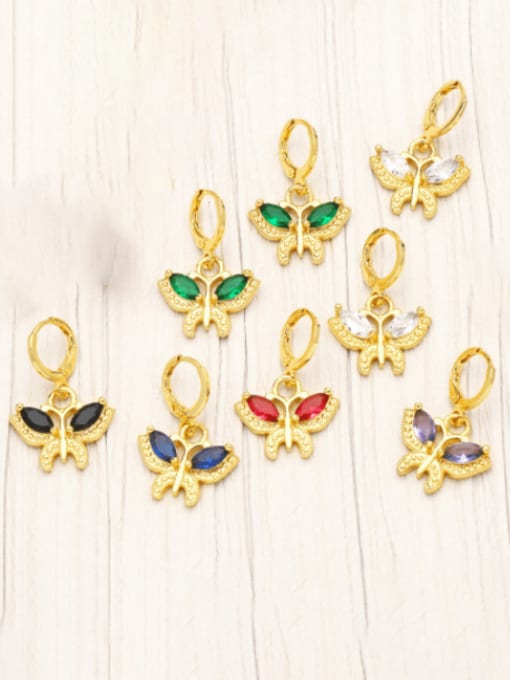 CC Brass Cubic Zirconia Butterfly Trend Huggie Earring 2