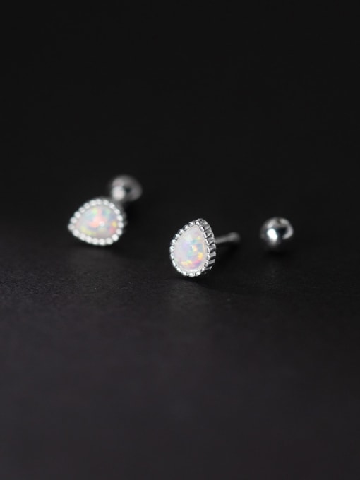Rosh 925 Sterling Silver Opal Water Drop Minimalist Stud Earring 3