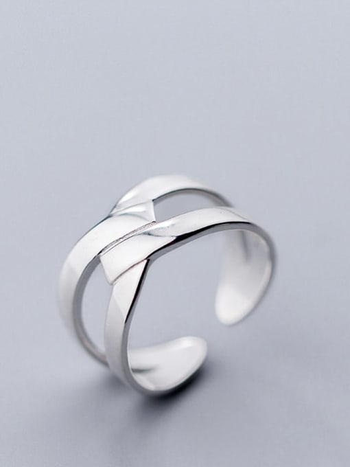 Rosh 925 Sterling Silver Irregular Minimalist Free Size Ring 1