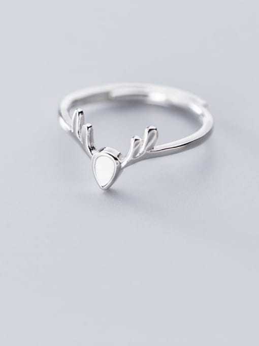 Rosh 925 Sterling Silver Shell Deer Cute Free Size Ring 1