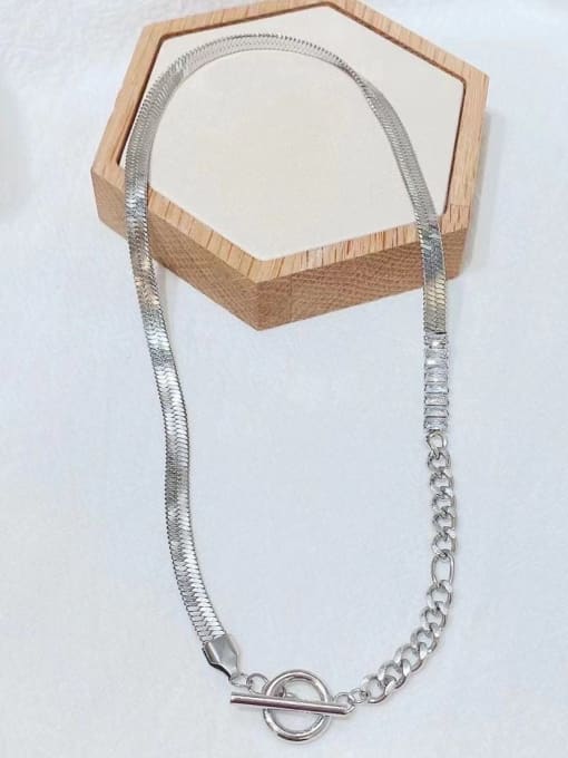 A TEEM Titanium Steel Cubic Zirconia Irregular Hip Hop Necklace