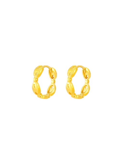 24K gold Copper Alloy Geometric Minimalist Huggie Earring
