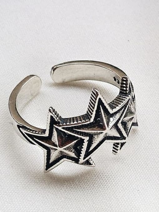 J 460 925 Sterling Silver Star Vintage Signet Ring