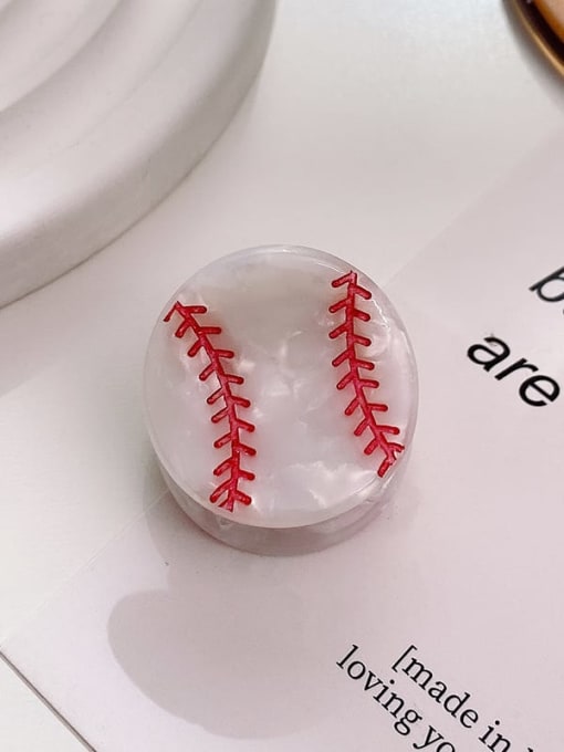 White Baseball Cellulose Acetate Minimalist Ball Alloy Multi Color Jaw Hair Claw
