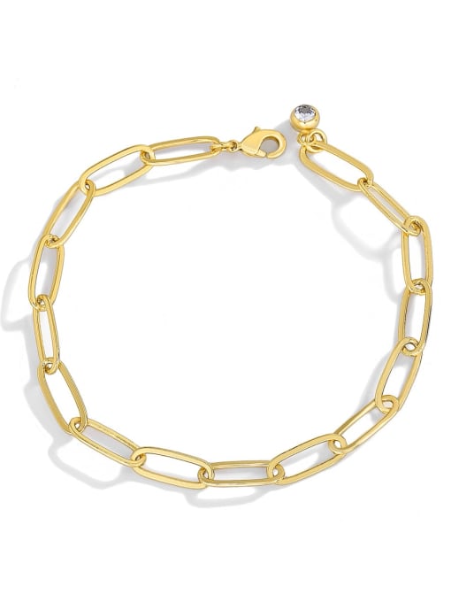 Gold looped Bracelet Brass Hollow Geometric Chain  Minimalist Link Bracelet