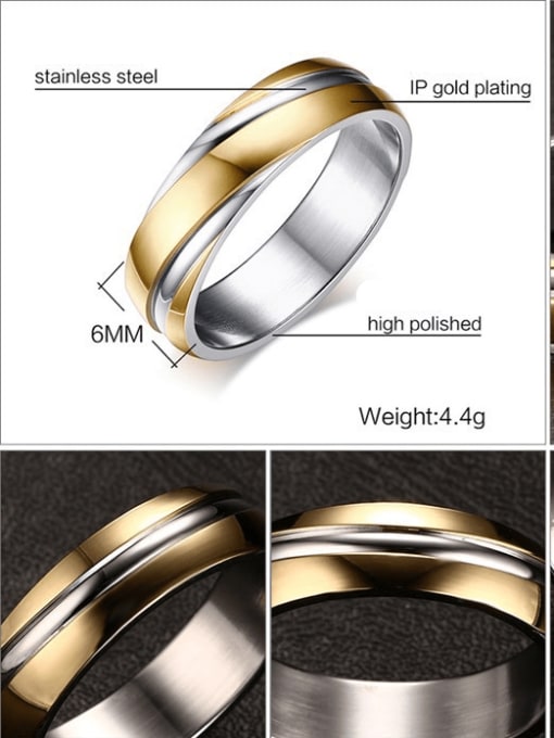 CONG Titanium Steel Smooth Round Minimalist Band Ring 2