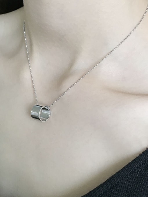 Boomer Cat 925 Sterling Silver Smooth Geometry Necklace 0