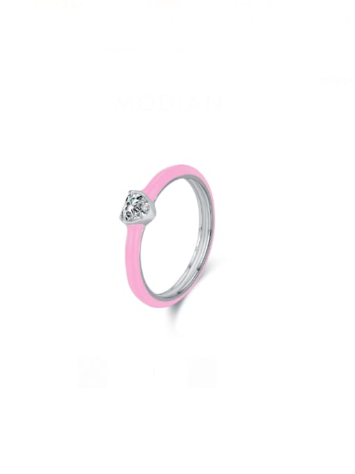 Pink Ring US Size 5 925 Sterling Silver Cubic Zirconia Dainty Heart Ring And Earring Set