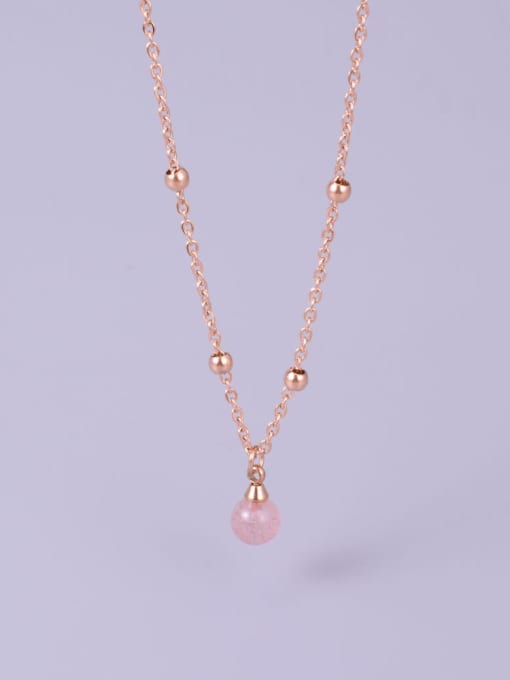 A TEEM Titanium Pink Strawberry Stone Necklace 1