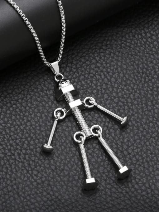CC Stainless steel Alloy Pendant Robot Hip Hop Long Strand Necklace 1