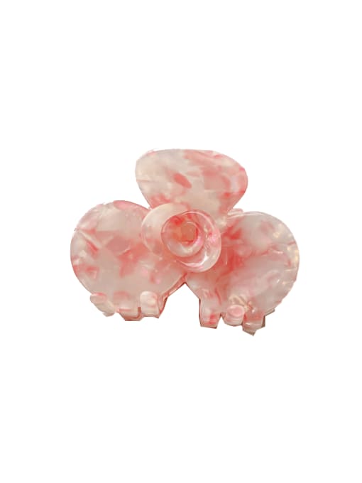 Pink 7cm Cellulose Acetate Cute Flower Jaw Hair Claw
