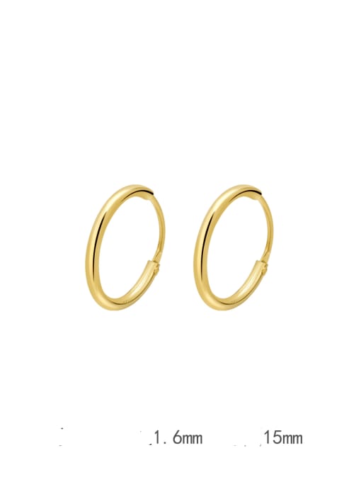 18K gold (small) 925 Sterling Silver Geometric Minimalist Hoop Earring
