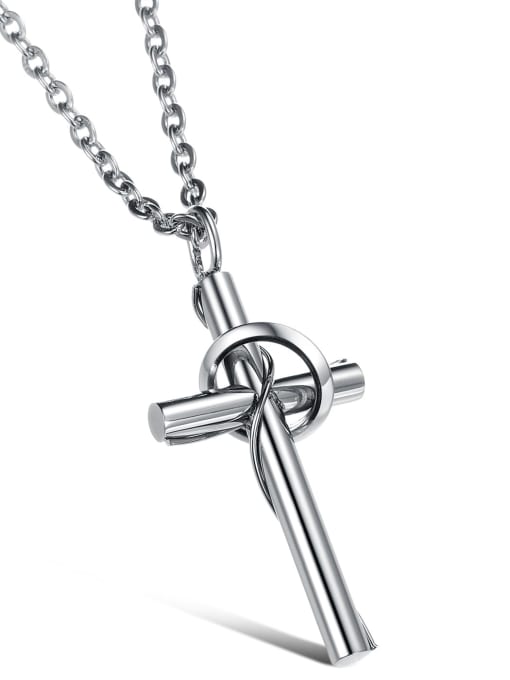 Open Sky Titanium Cross Minimalist Regligious Necklace 1