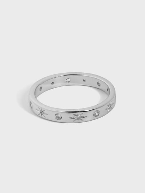 DAKA 925 Sterling Silver Cubic Zirconia Star Minimalist Band Ring