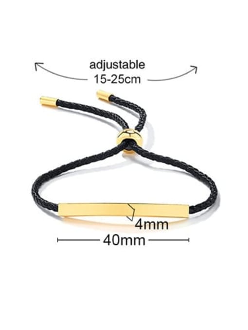 Golden bend Titanium Steel Geometric Minimalist Adjustable Bracelet