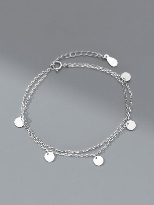 Rosh 925 Sterling Silver Geometric Minimalist Strand Bracelet