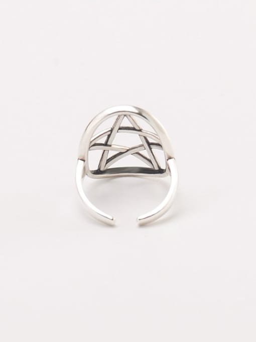 XBOX 925 Sterling Silver Geometric Vintage five-pointed star Band Ring 1