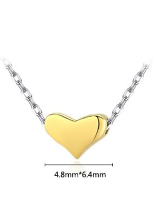 MODN 925 Sterling Silver Minimalist Heart  Pendant Necklace 2