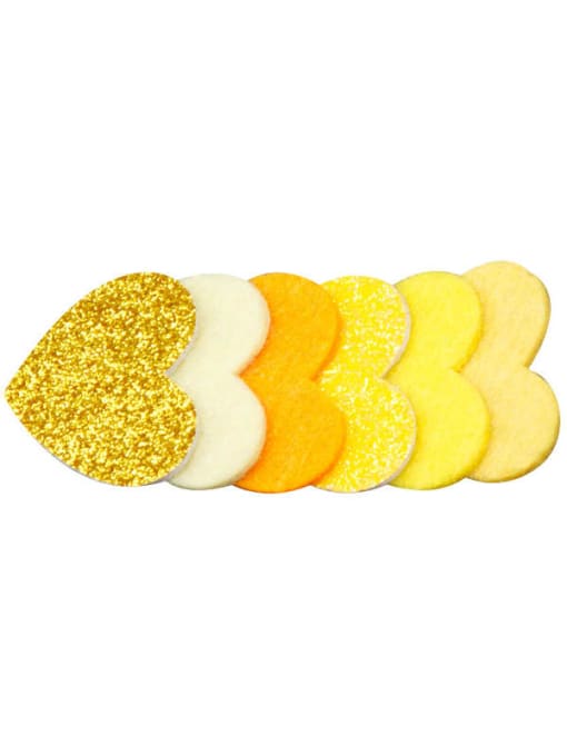 4. Orange yellow system Alloy  Fabric Cute Heart Multi Color Hair Barrette