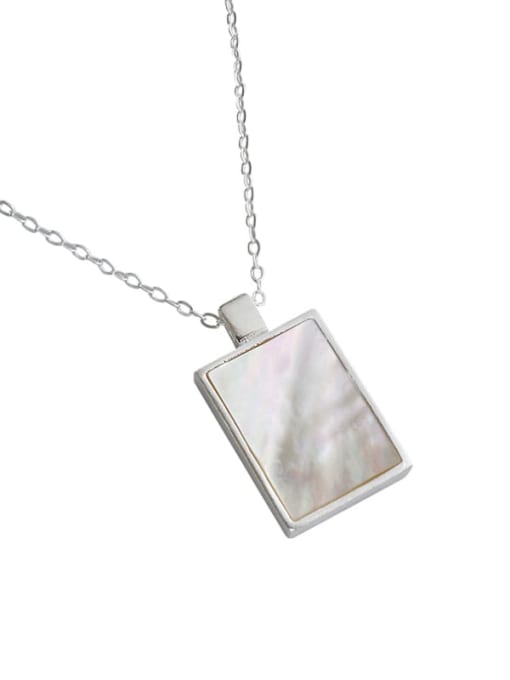 DAKA 925 Sterling Silver Shell Minimalist  Geometric Pendant  Necklace 3