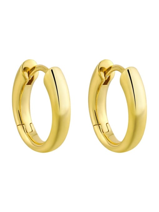 18K gold 【 10mm 】 925 Sterling Silver Geometric Minimalist Hoop Earring