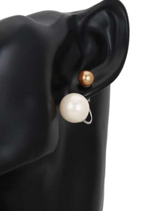 XP Stainless steel Imitation Pearl Geometric Minimalist Stud Earring 1