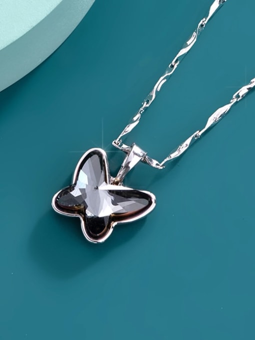 XP Alloy Crystal Butterfly Minimalist Necklace 0