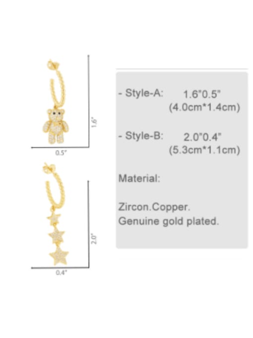 CC Brass Cubic Zirconia Tassel Vintage Huggie Earring 3