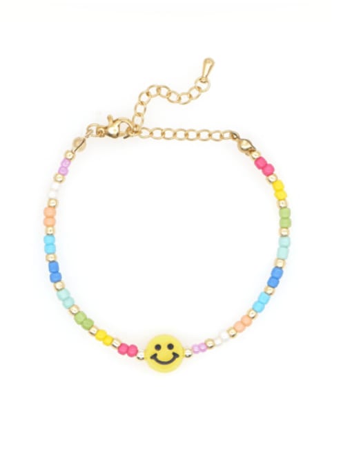 QT B210082A Miyuki Millet Bead Multi Color Acrylic Smiley Bohemia Handmade Beaded Bracelet