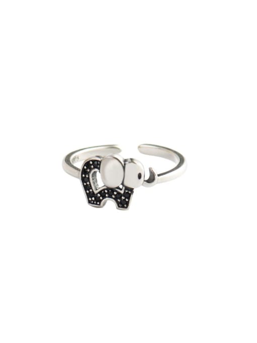 XBOX 925 Sterling Silver Elephant Vintage Band Ring 0