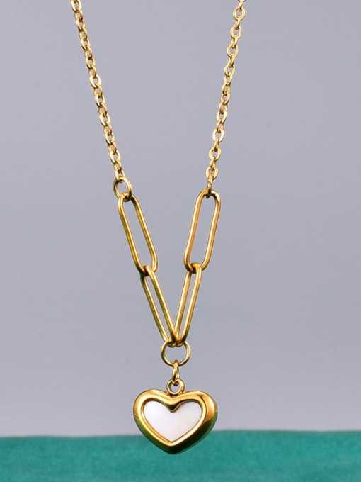 A TEEM Titanium Shell Heart Minimalist Necklace 1