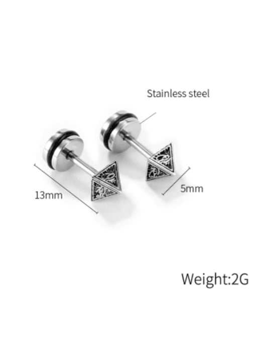 Open Sky Titanium Steel Rhinestone Geometric Vintage Stud Earring 3