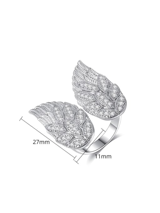 BLING SU Copper Cubic Zirconia Butterfly Dainty Ring 2