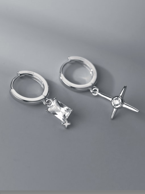 Rosh 925 Sterling Silver Cross Minimalist Huggie Earring 0