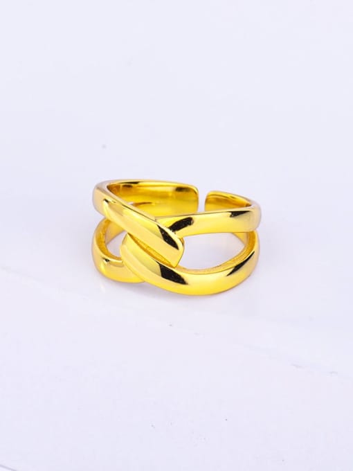 Rd0087 gold 925 Sterling Silver Geometric Minimalist Band Ring