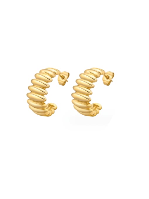 EH 561G gold Stainless steel Geometric Hip Hop Stud Earring