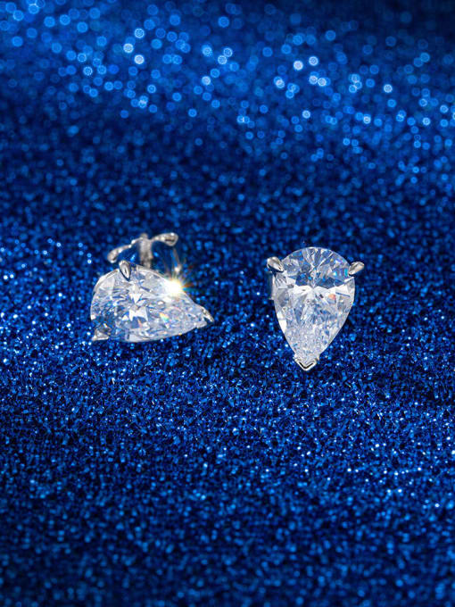 RINNTIN 925 Sterling Silver Cubic Zirconia Water Drop Dainty Stud Earring 0