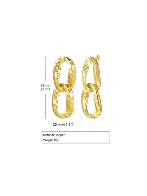 golden Brass Geometric Vintage Drop Earring