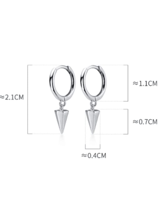 Rosh 925 Sterling Silver Smotth Geometric Minimalist Huggie Earring 3