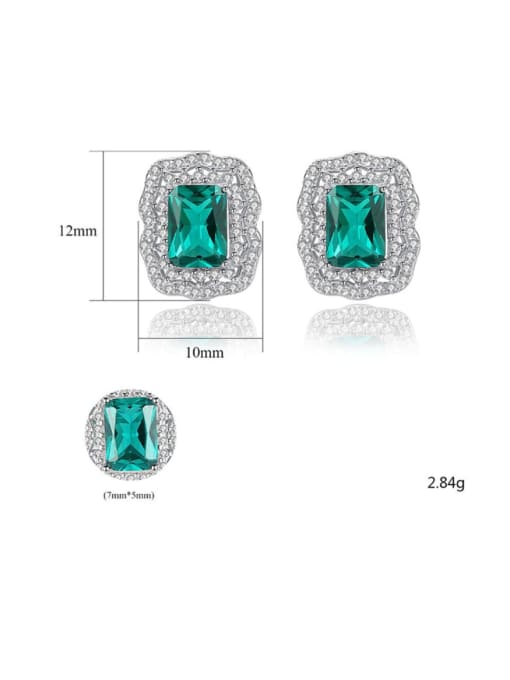 CCUI 925 Sterling Silver Classic Square Cubic Zirconia   Stud Earring 4