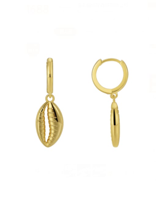 CHARME Brass Feather Minimalist Huggie Earring 0
